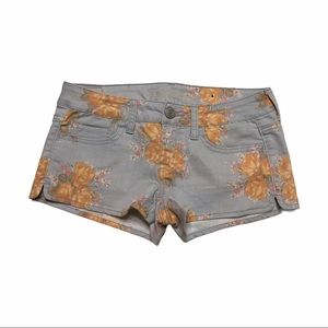 American Eagle Grey Floral Shorts 0542